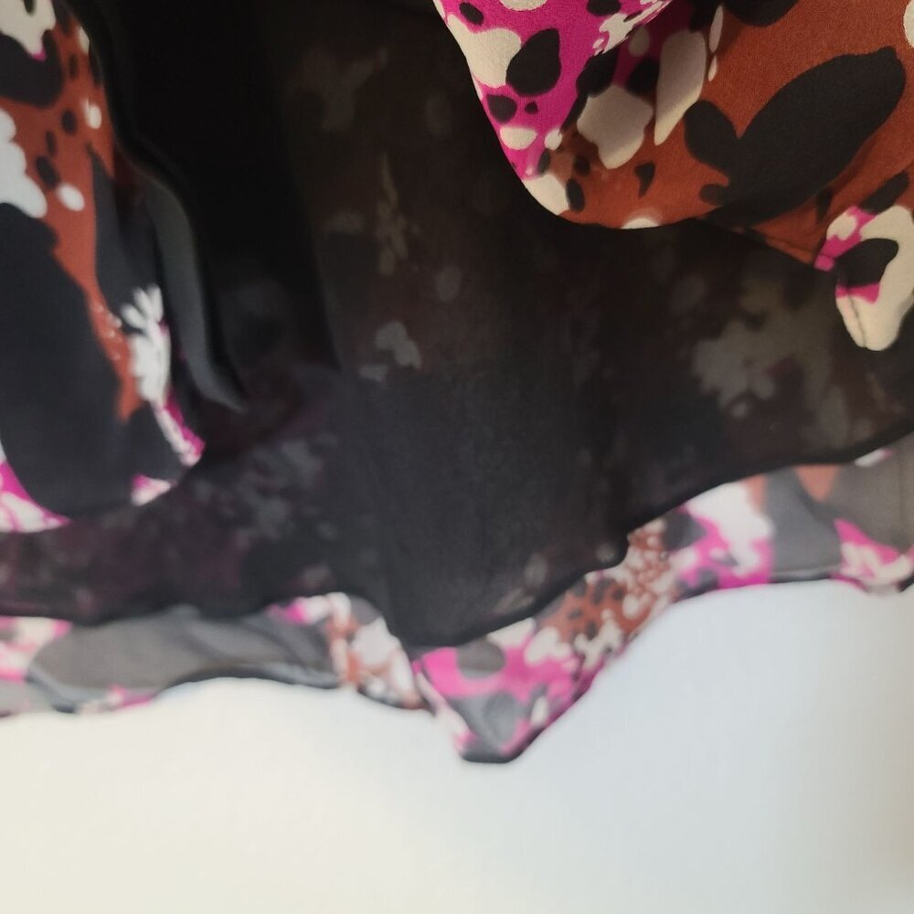 Diane Von Furrstenberg Lorelai Print Chieff In Cheetah Splash Pink Blouse 10 - Picture 6 of 11